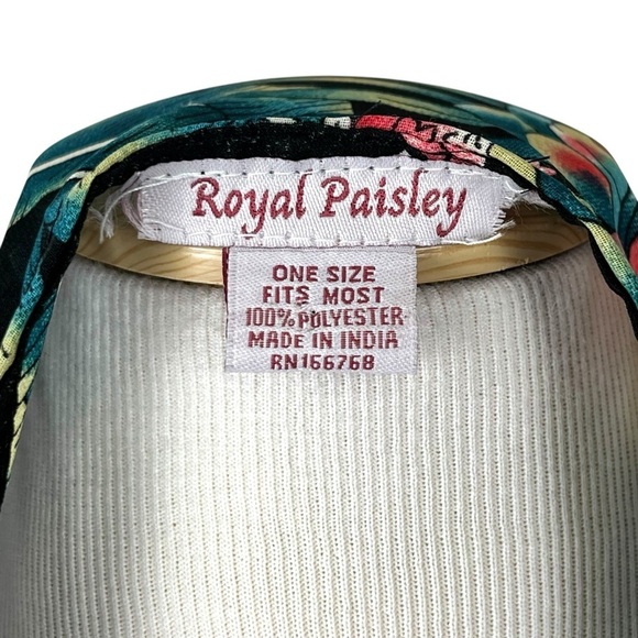 Royal Paisley Tropical Floral Kimono Swimsuit Cover-up Size OSFM - Picture 7 of 9